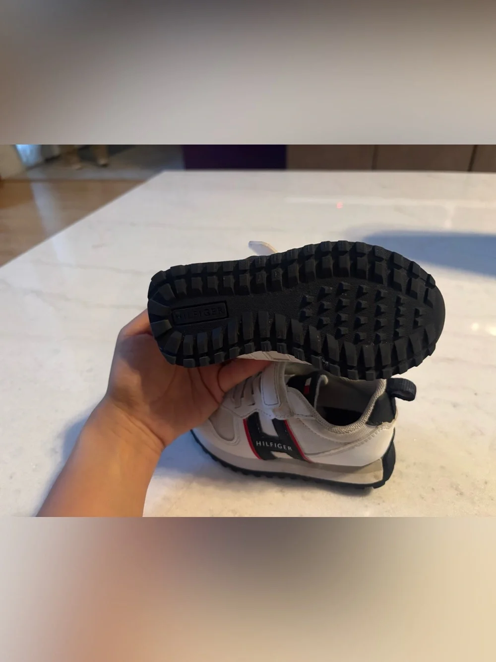 Tommy Hilfiger Kids White Sneaker with Red & Navy Details